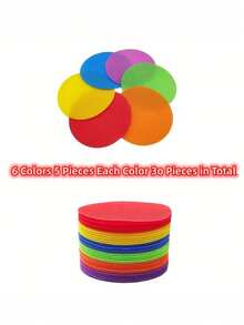 18pcs Carpet Floor Dot Markers, 4 Inch, Classroom Seating Carpet Dots, Fixed Dot Markers, Multi-Color Round Markers, Suitable For Games And Teachers (6 Colors) Back To School - Colorful Carpet - View 8