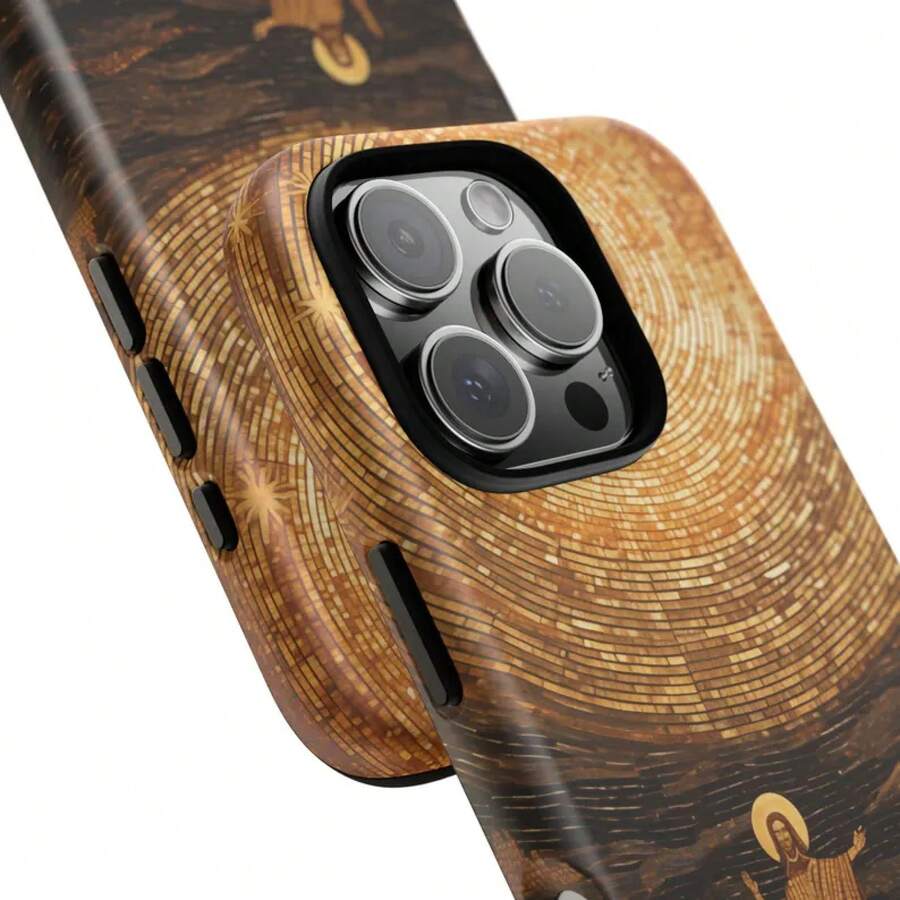 Génesis 1:1 En el Principio Funda para   Galaxy con Ícono de Mosaico Bizantino Cristiano Ortodoxo  HONOR  OPPO - Multicolor - Ver 1