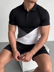 ZYNTH BALENO Men's Summer Fashion Digital Print Short Sleeve POLO Shirt, Suitable For Gym, Outdoor Sports - Black - View 5