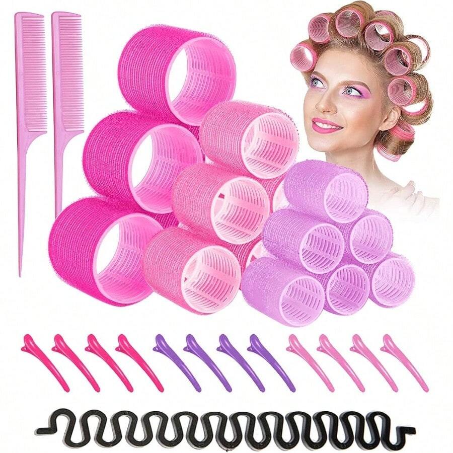 Rulos para Cabello Juego de Rodillos de con Accesorios Rizador Pelo sin Calor Rodillos de - 3 Tamaos 33PCS - 33 piezas - Ver 1