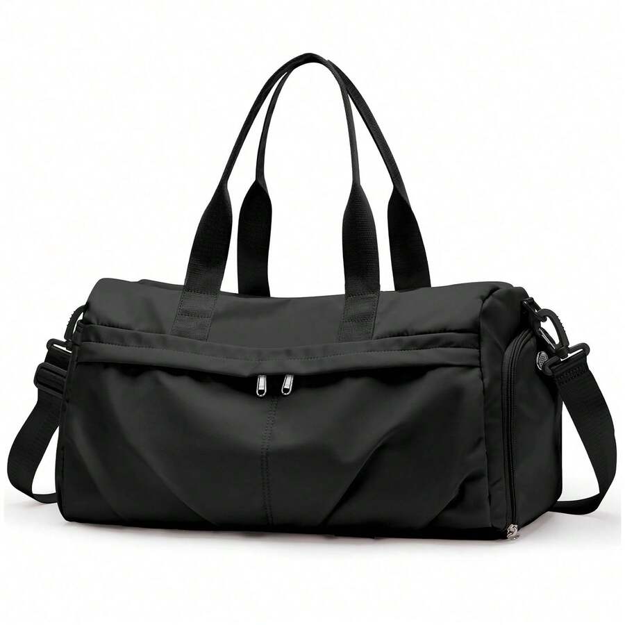 Women's Fitness Bag With Wet Compartment, Fashionable Men's Travel Bag, Large Capacity Travel Bag With Multiple Compartments And Shoe Compartment - 黑色 - 查看 1