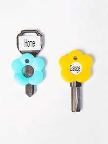 20/16/12/6/3/1pc Colorful Flower Keycaps (With Labels), Color Coded Keycap Covers, Suitable For Home/Office Keyboards; Soft Touch Keycap Covers With Identification Labels For Quick Key Identification; Fashionable And Easy To Install Key Organizer - Multicolor - View 7