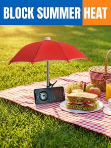 Shading Phone Umbrella For Sun With Flexible Clip To Block Direct Sunlight Compact Outdoor Phone Sun Shade Shield For Motorcyclists And Hikers Handy Mini Umbrella For Phone Perfect For Park Relaxing Summer Travel Beach Umbrella Vacation Essentials - Cell Phone Umbrella - View 5