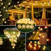 Solar Powered Bubble String Lights 43.69ft/25.65ft/18.4ft, 8 Flashing Modes And 100/50/20 LED Bubble Balls, Modern Style, Plastic Material, Switch Control, For Garden, Christmas, Wedding, Birthday, Holiday Theme Decoration - Solar Bubble Ball - View 6