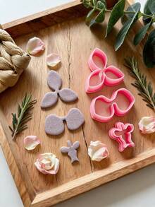 Orchid Polymer Clay Cutters, Delicate Orchid Petal Shapes For Nature-Inspired Handmade Earring Craft Supplies - Pink - View 2