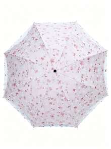 1pc Double Layer Floral Lace Pocket Sun Umbrella, UV Protection, Sun And Rain Dual Use, Compact And Portable, Suitable For Outdoor, Beach, Rainy Day Use. - Lace Double-layer Umbrella - View 5