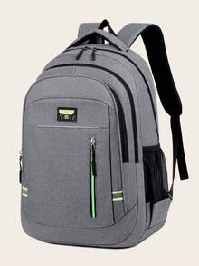 Mochila Estudiantil de Gran Capacidad Estilo Universitario para Mujeres, Adecuada para Escuela Secundaria, Preparatoria, Universidad - Gris - Ver 2