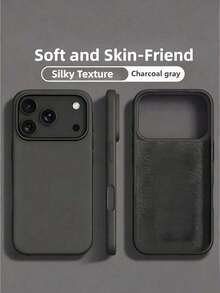 New Luxury Shockproof Soft Friendly Phone Case, Compatible With IPhone 17 16 15 Pro 14 Plus 13 12 11 17 Pro Max Air, Anti-Drop Smooth Protective Cover, Durable Design, Skin-Friendly Material - Carbon Gray Black - View 1
