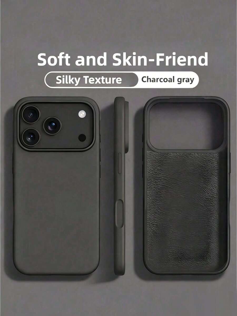 New Luxury Shockproof Soft Friendly Phone Case, Compatible With IPhone 17 16 15 Pro 14 Plus 13 12 11 17 Pro Max Air, Anti-Drop Smooth Protective Cover, Durable Design, Skin-Friendly Material - Carbon Gray Black - View 1