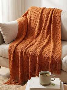 Daybed Cover Sets - Tassels In the Shape Of Small Diamonds, Caramel Colored. - View 3