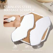 Alat Pijat Gua Sha Stainless Steel - Pisau Gua Sha Pengikis Otot - Mobilisasi Jaringan Lunak, Alat Pijat Gua Sha untuk Punggung, Kaki, Lengan, dan Tubuh - Perak - View 3