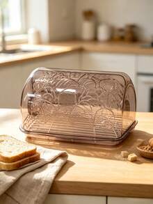 1 Piece Bread Box With Flip-Top Lid For Easy Access; Dustproof And Fresh-Keeping, Large Capacity, Suitable For Toast And All Kinds Of Baked Goods - View 4