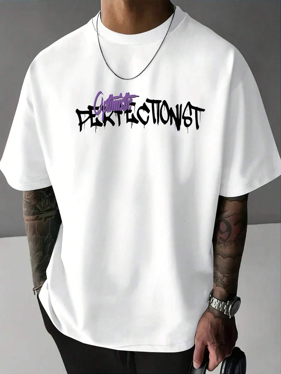 Men's Casual Short-Sleeve T-Shirt, Vintage And Original Style, Perfect For Summer - 白色 - 查看 1