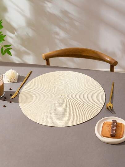 Woven Round Placemats, 1/4/6 Pieces Set, Washable Non-Slip Placemats, 15 Inch, Suitable For Home Gatherings, Wedding Parties. Washable And Heat-Resistant, Suitable For Use As Table Decor, Vase Mats, Also Suitable For Kitchen, Dining Room, Birthday, Wedding, Newborn Party, Back To School Season, Gatherings And Other Occasions.