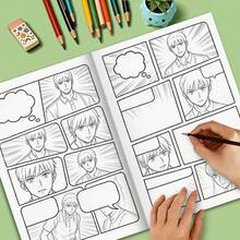 1pc Blank Comic Strip Sketchbook, Multi-Size Comic Grid Template Notebook, Cartoon Story Creation Drawing Book, Suitable For School Art Class And Artist Practice,Enhancing Creativity, Beautifully Designed - A - View 8