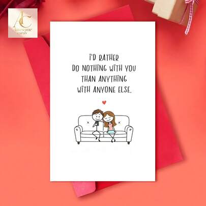 1pc Romantic You Anniversary & Valentine's Card Suitable For Him Or Her - Husband Wife Boyfriend Girlfriend