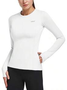 Camiseta térmica de forro polar para correr de mujer Baleaf - Azul real - Ver 27