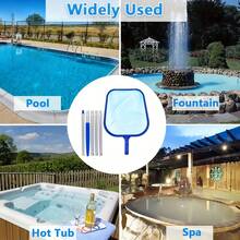 Pool Skimmer Net Set, Adjustable 5-Section 48-Inch Telescopic Aluminum Alloy Pole, Dense Pond Cleaning Net, Fine Mesh Leaf Net, Suitable For Garden Ponds And Hot Tubs, Blue, For Pool Maintenance And Cleaning, Essential Pool Maintenance | Professional Pool Equipment | Durable Pool Net | Pool Cleaning Tools - 6-chaowang - View 8