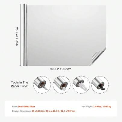 [Fathersdaygift] One Way Mirror Privacy Window Film Static Cling Daytime Tint Black-Silver