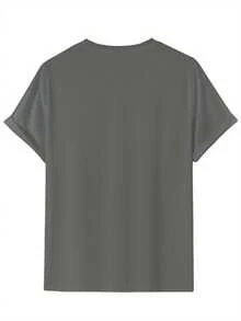 Men's Short-Sleeved T-Shirt With Round Neck And Letter Print Design, Summer Fashion. - 石板灰 - 查看 3