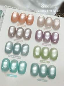 XEIJAYI 8色15毫升猫眼指甲油，反光猫眼磁性凝胶指甲油，UV/LED可卸甲凝胶美甲沙龙工具，女士全息指甲油 - 彩色 - 查看 4