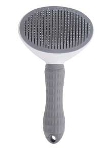 Pet Self-Cleaning Slicker Brush, One-Click Hair Removal Comb, Stainless Steel Ball-Tip Grooming Brush, Non-Slip Handle, Dog And Cat Deshedding Tool - Multicolor - View 11