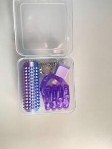 桃粉色盒裝壓力舒緩組合，多功能感官紓壓玩具套組，便攜式吊飾按摩器，解悶療癒禮物，適合壓力舒緩 - 彩色 - 查看 22