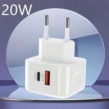 USB-A+C Fast Charging Head 20W Fast Charging QC3.0+Type C Charging Head, Compatible With Iphone 15/15 Pro Max/15 Pro/15 Plus/ Pro, For S23/ S22/ S21/ 7/8 Pro. - EU C Type Plug(220-240V) - View 7