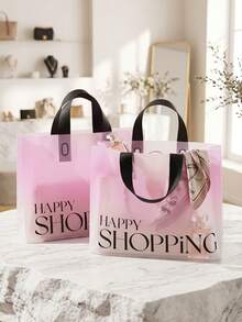 10/20/50PCS Translucent Waterproof Thickened Plastic Gift Bags, Holiday Gift Storage Bags, Portable Large Capacity Tote Bags, Suitable For Women's Summer Clothing Packaging, Plastic Tote Bags, Waterproof Thickened Packaging Bags, Wedding Bags, Shopping Bags, Birthday Gift Bags, Party Gift Bags - One Size - View 1
