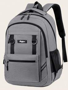 Mochila Estudiantil de Gran Capacidad Estilo Universitario para Mujeres, Adecuada para Escuela Secundaria, Preparatoria, Universidad - Negro 2 - Ver 1