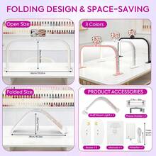 DianaBeauty Foldable Crescent-Shaped LED Nail Lamp With Phone Holder And Button Switch, 25-Inch U-Shaped Dimmable Nail Lamp - Multicolor - View 5