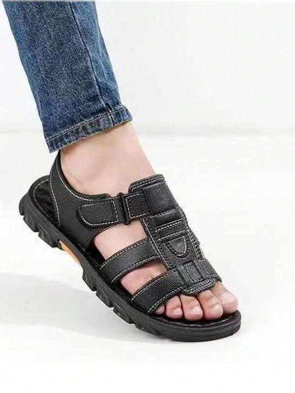 Sandal thể thao nam đi ngoài trời và bãi biển, size lớn, phong cách đôi, sandal mùa hè kiểu La Mã cho nam