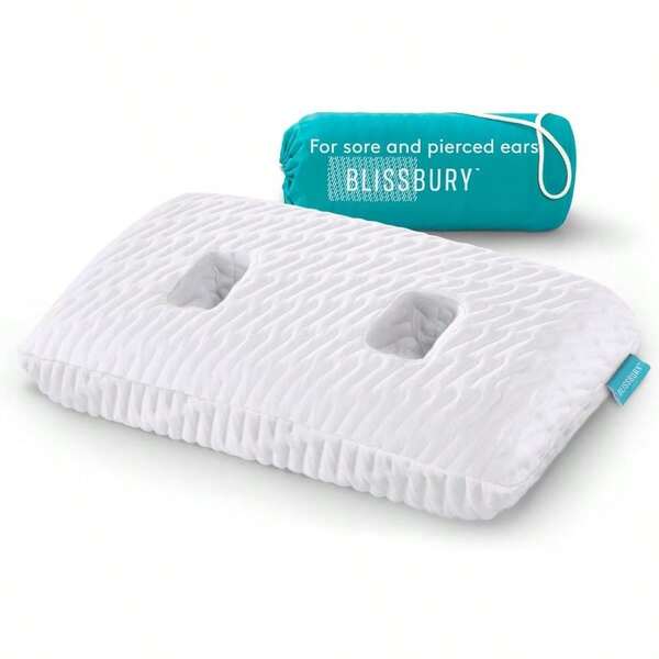 Almohadilla para Piercing de Oreja - Almohada de Espuma Viscoelástica con Orificio para Dormir de Lado, Ajustable, Almohada Ergonómica para Dolor de Oídos y CNH, Funda Suave y Transpirable