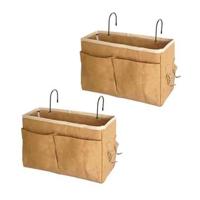 Cesta de almacenamiento colgante para la cama, organizador multifunción para camas de litera y de hospital, habitaciones de dormitorio, barandillas de la cama, se pueden colocar gafas, libros, teléfonos móviles