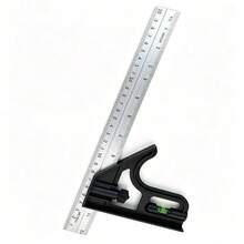 1 Set Base et Équerre Combinée, avec Niveau Coulissant, Convient pour Marquer les Angles de 90° et 45°; Outil de Mesure à Niveau Coulissant - Multicolore - Voir 8
