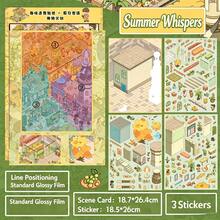 New Large Size DIY Scene Stickers,Premium Special Oil Craft Kawaii Town Landscape Stickers,Cute Scenery Stickers,Adults Craft Stickers,Summer Trending Urban Diorama Stickers,Summer Vacation Back To School DIY Crafts Holiday Birthday Gift Stationery - A - View 12