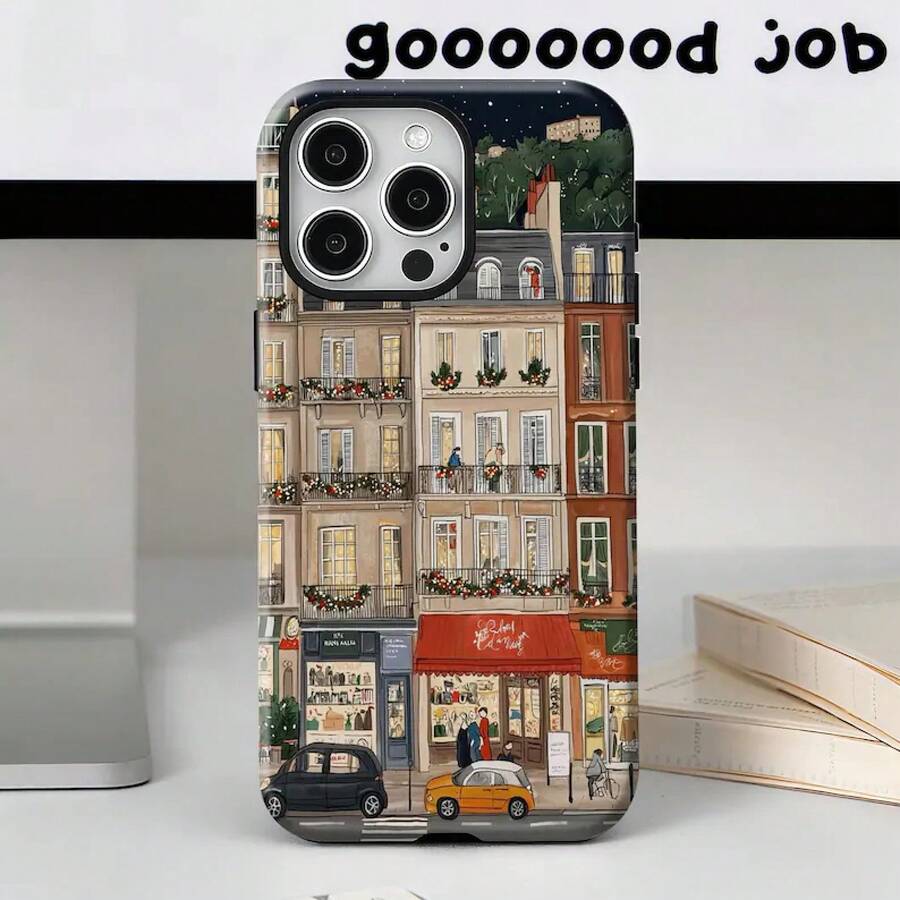 Funda de teléfono estilo París, compatible con 17/16/15/14/13/12/11 Pro Max, compatible con Galaxy S25/S24/S23/S22/S21. HONOR OPPO - Multicolor - Ver 1