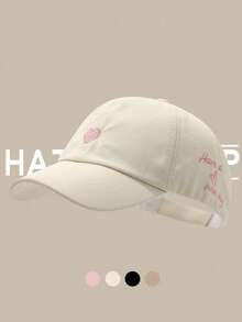 1件女款愛心刺繡網眼棒球帽，百搭夏季遮陽帽 - 彩色 - 查看 4