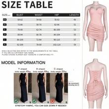 1pc Pink Elegant Knitted Strapless Dress, Shiny Patchwork Asymmetrical Hem Bodycon Dress, Suitable For Summer, Birthday, Party, Graduation, Date, Outing, Luxury - Pink - View 4