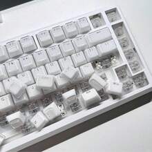 132-Key Jelly White Translucent Keycaps, PC Material, Cherry Height, Crystal Pudding Keycaps, Compatible With Cherry/Gateron MX Switches, Suitable For Gift Or Personal Use, Hot-Swappable, High-Aesthetic Personalized Keycaps - View 4
