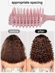 4 Peças Conjunto de Pentes para Penteado, Escova para Cabelo Cacheado (Modelagem Ventilada), Escova de Desfiar, Pente de Cauda de Rato, Escova de Borda (Estilo Palha de Trigo) para Escovação de Borda e Costas, Penteado, Ideal para Todos os Tipos de Cabelo - Multicolorido - Visão 5