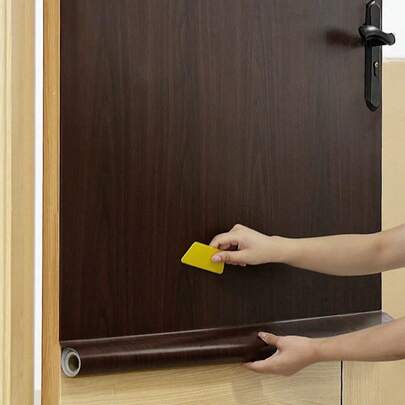 1 Rotolo di Carta da Parati Autoadesiva Impermeabile Marrone per Bagno, Facile da Installare, Adatta per Decorazione della Stanza, Decorazione del Soggiorno, Decorazione della Casa, Carta da Parati, Decorazione della Cucina, Arte da Parete, Accessori da Cucina, Forniture da Cucina