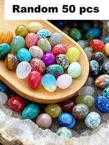 5/10/15/20/30/50/100pcs Natural Polished Gemstone Eggs, Large Polished Mineral Stone Eggs, Palm Chakra Eggs For Anxiety Relief, Chakra Balancing, Easter Decoration, Holiday Gift, Random Color - Natural Mineral Eggs - View 19