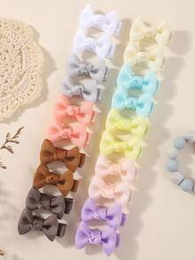 bilicaca 20pcs Mini Bow Hair Clips For Kids, Cute Cartoon Girls Hair Clips Set, Hair Accessories, Full Coverage Clips, No Damage To Hair, Hair Clips Hair Accessories For Girls, Hair Styling, Multi-Color Combination Versatile Headwear Suitable For Daily Wear - Multicolor - View 8