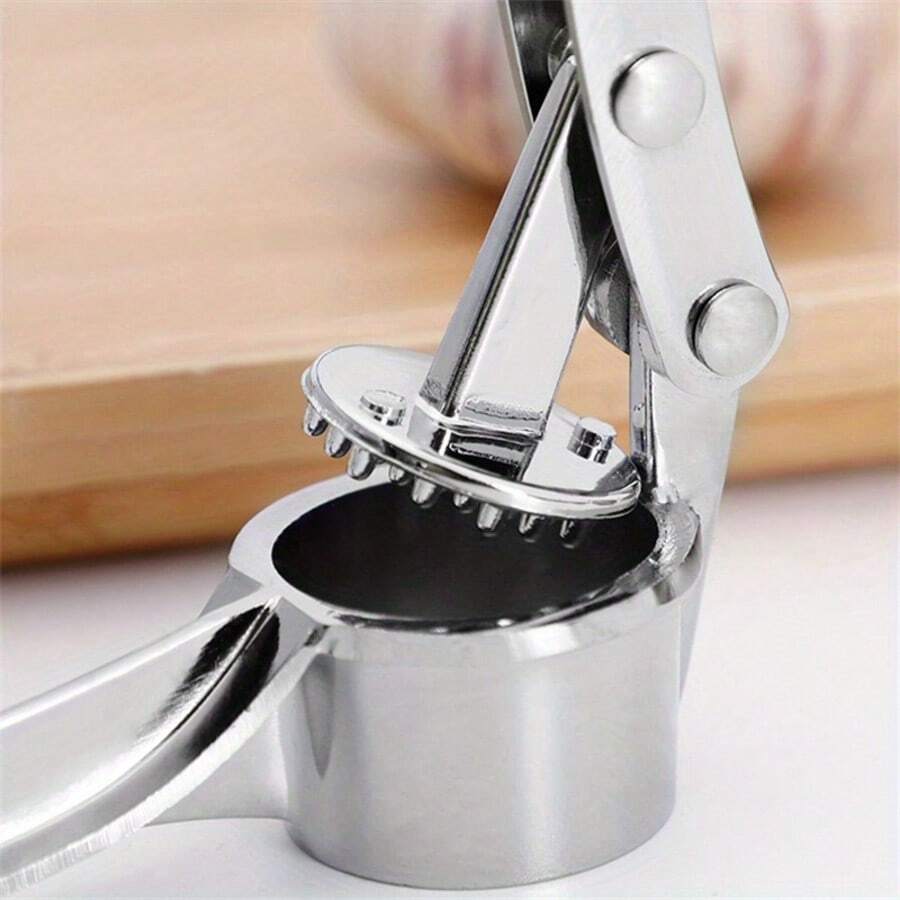 鋅合金大蒜與薑壓碎器,防鏽手動擠壓器無需用電,省時大蒜壓榨工具,耐用廚房與燒烤小工具,家庭廚房露營與燒烤必備 - 彩色 - 查看 1