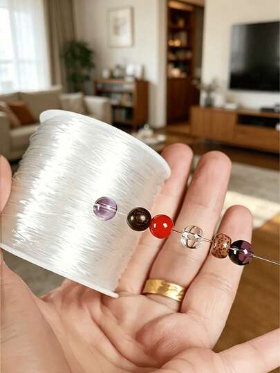 1pc Multifunctional Elastic Cord - Approx. 0.5mm Diameter Stretchable Wire, Suitable For DIY Jewelry Making, Beading, Bracelets, Necklaces, Party Balloons And Handicrafts - Specialized For Beading And Cord Decor, Transparent Elastic Line, Suitable For DIY Jewelry Making, Bracelets And Necklaces - Durable Handmade Material, Bracelet Making Cord, Necklace Weaving, Smooth Surface, Delicate Texture, Specialized For Beading Artists