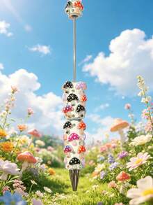 1/3/5/10/20pcs Multi-Color Flower & Mushroom Series Ballpoint Pens With Black Ink, Smooth Writing, Full Rhinestone Cover, Creative DIY Beaded Jewelry Pens, School Office Study Supplies Gift - Multicolor - View 19