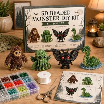 1pc New Highly Attractive Petite 3D Beaded Animal Craft Kit, Handmade DIY Animal Bead Set, Suitable For Home, Friends, Best Friend Gatherings, Essential Tool For Craft Enthusiasts, Best Gift For Halloween, Christmas, Birthday