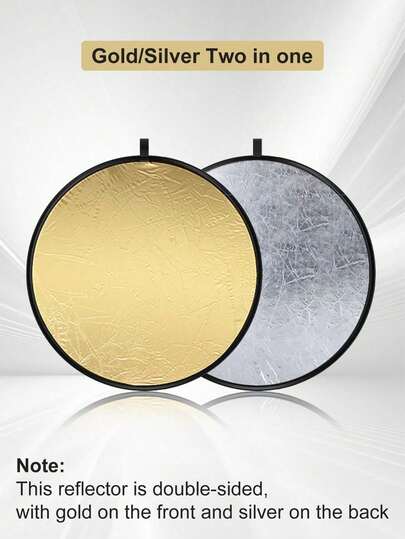 A4 Size 30cm/60cm 2-In-1 Reflective Board Gold/Silver Mini Portable Photography Reflector, Foldable Outdoor Shooting Fill Light Board, Portrait Photography Fill Light Reflector, Portable Foldable Outdoor Selfie Prop