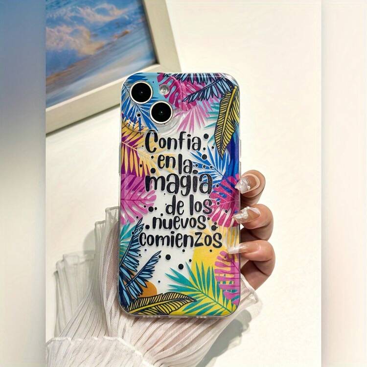 Transparent Shockproof Protective Case With The Motivational Phrase "Trust In The Magic Of New Beginnings", Compatible With IPhone 15/14/13/12/11/7/8/7Plus/8Plus/XSMAX/XS/X/XR. - 混合色 1 - 查看 5